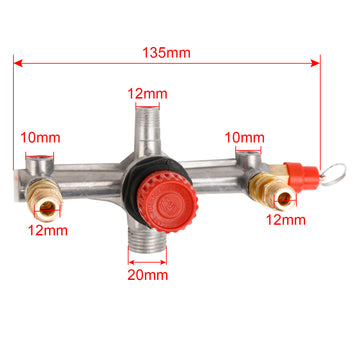 Air Compressor Pressure Valve Switch Control Manifold Regulator Gauges Tool - 0