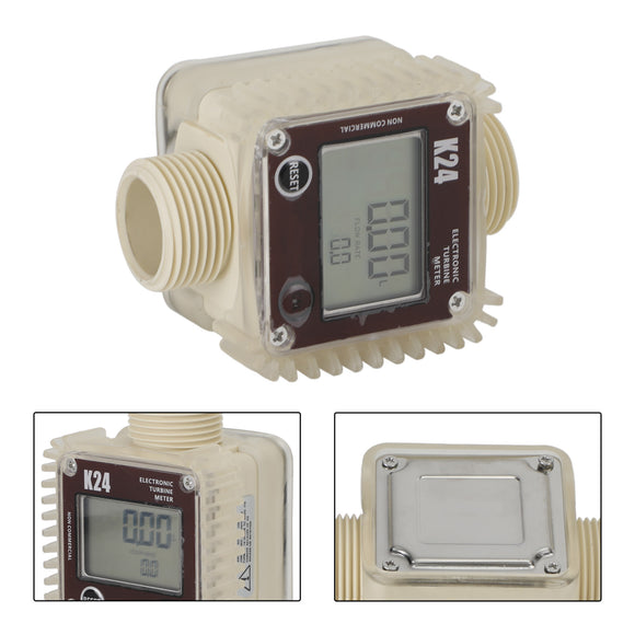 K24 Turbine Digital Diesel For Fuel Flow Meter Chemicals Water Color Red