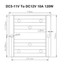 WaterProof 5V~11V to 12V 10A 120W Step Up DC/DC Power Converter Regulator-7