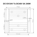 Waterproof DC/DC Converter Regulator 12V/24V Step Up to 48V 5A 240W-7
