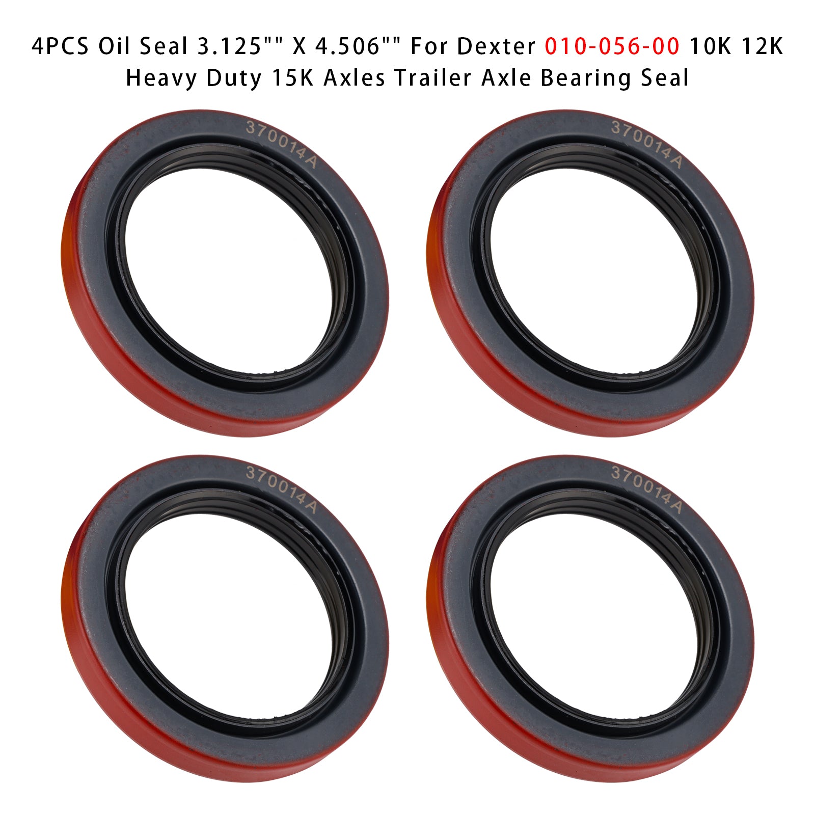 4PCS Oil Seal 3.125" X 4.506" For Dexter 010-056-00 10K 12K Heavy Duty 15K - 0