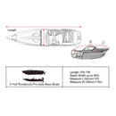 Hochleistungs-Bootsplane, wasserdicht, schwarz, für 16–18 Fuß Angel-, Ski- und Bassboote, Schutzhülle-7