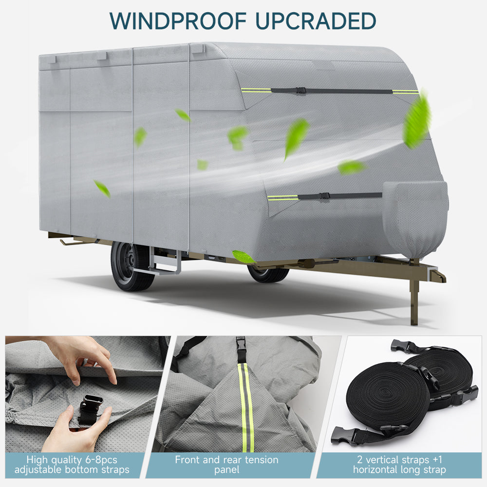 5 Layers Camper Cover 27'-30' Travel Trailer RV Cover Windproof Extra Thick  with Adhesive Repair Patches Christmas Sale