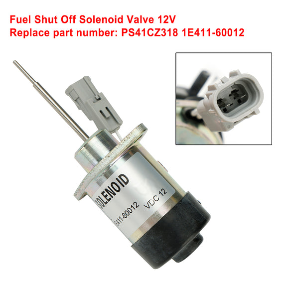 PS41CZ318 1E411-60012 Fuel Stop Solenoid 12V For Kubota 325 Engine D902 Z482