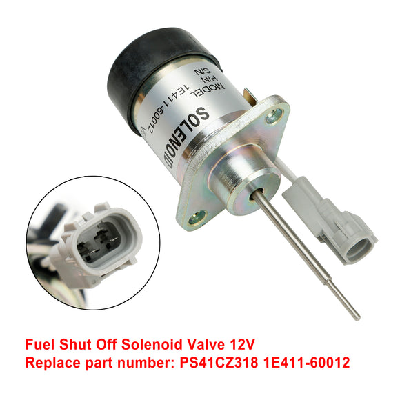PS41CZ318 1E411-60012 Fuel Stop Solenoid 12V For Kubota 325 Engine D902 Z482