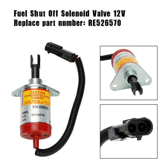Fuel Shut Off Solenoid Valve RE526570 For John Deere 315 317 320 325 328 CT315