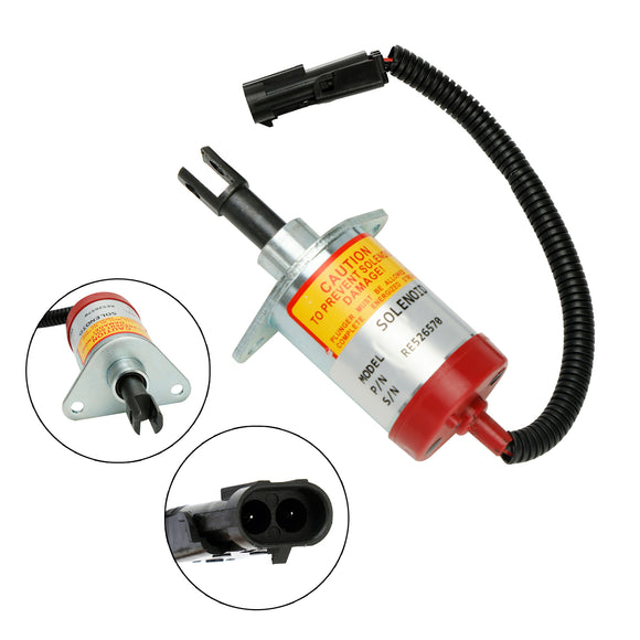 Fuel Shut Off Solenoid Valve RE526570 For John Deere 315 317 320 325 328 CT315