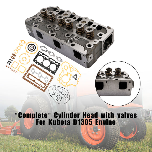 D1305 Complete Cylinder Head Assy+Gasket For Kubota B2710HSD F3060 Tractor