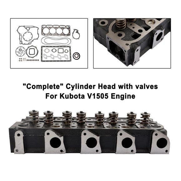 Complete Cylinder Head Assy+Gasket Kit For Kubota V1505 V1505D 1G091-03044