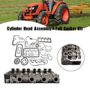 Complete Cylinder Head+Gasket Kit For Kubota V1902 Holland Skid Steer L555 L553-3