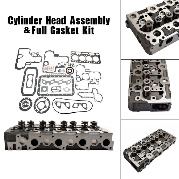 Complete Cylinder Head+Gasket Kit For Kubota V1902 Holland Skid Steer L555 L553