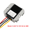 Waterproof DC (5-32V) to 12V 3A Voltage Power Supply Converter Regulator-11