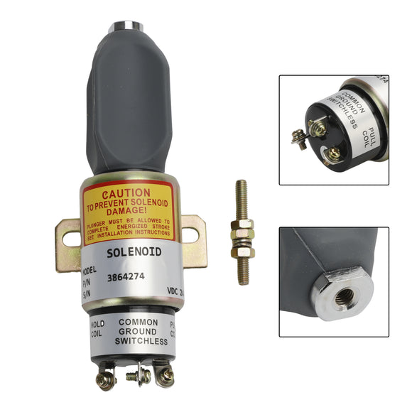 3864274 24V Stop Shutoff Solenoid For Cummins 1700-2536 1751-24E7U1B1S5A