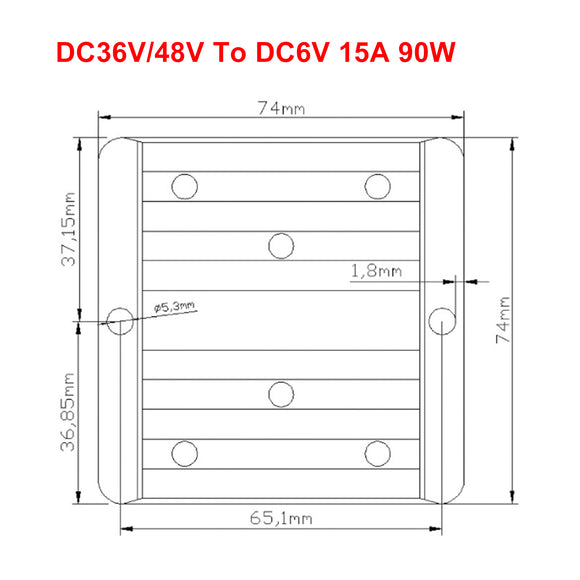 WaterProof 36V/48V to 6V 15A 90W Step Down DC/DC Power Converter Regulator