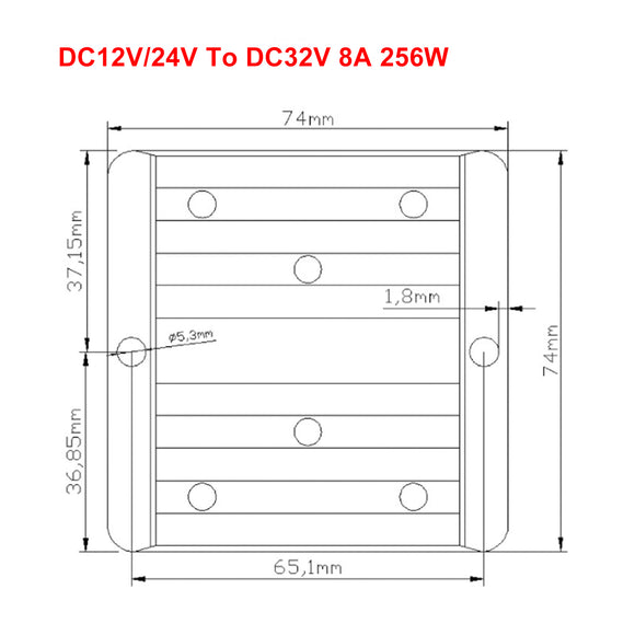 DC-DC 12V/24V-32V 8A 256W Step Up Car Power Supply Converter Regulator Waterproof