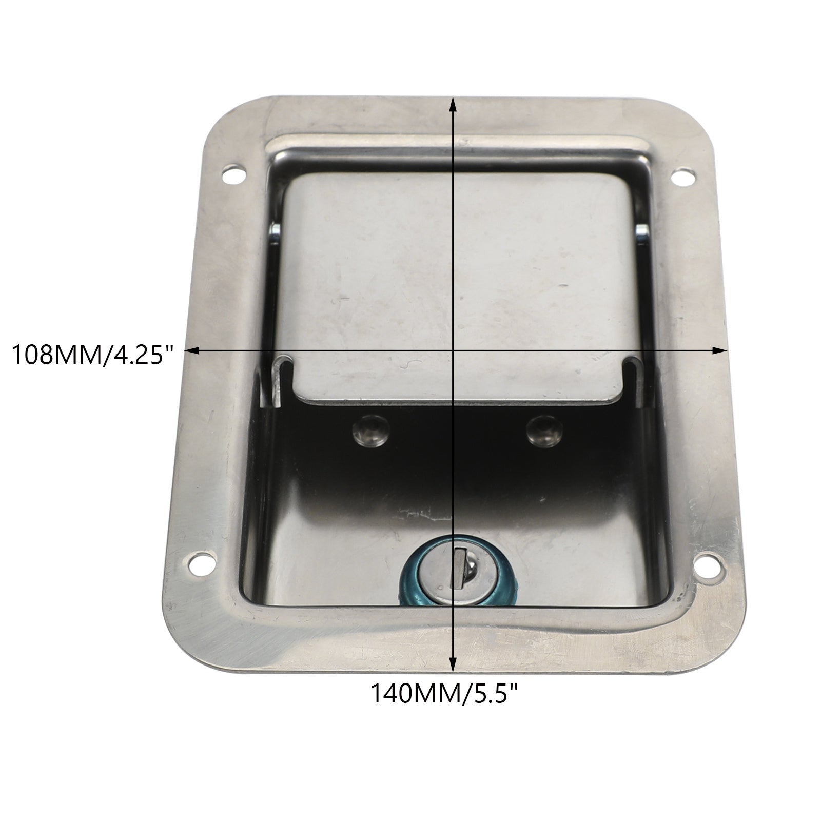 2Pcs 5.5"*4.25" Stainless Steel Paddle Latch & Keys for Tool Box Lock RV Caravan - 0