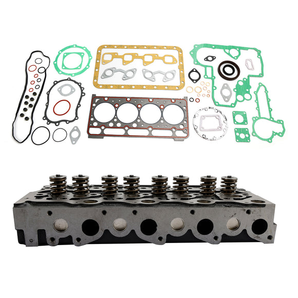 For Kubota V2403 Engine Cylinder Head Assy + Rebuild Overhaul Gasket Kit