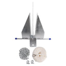 Hot-Dipped Boat Anchor Kit 13Lbs Sliding Anchor & Rope Set Silver Fits For Boat-1