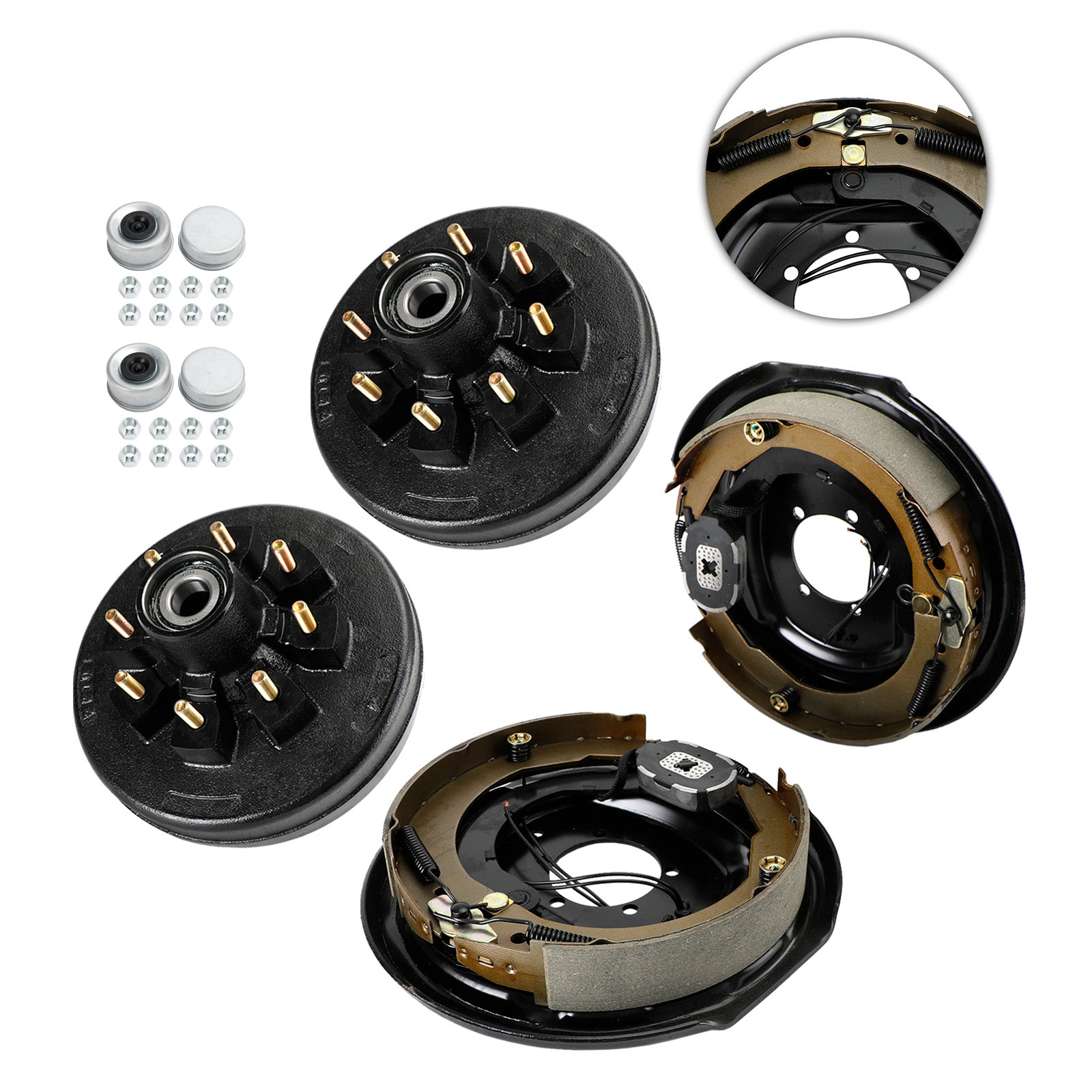 Trailer 12"-8 on 6.5 Hub Drum Kits w/ 12"x2" Electric Brakes for 5.2K-7K Axle