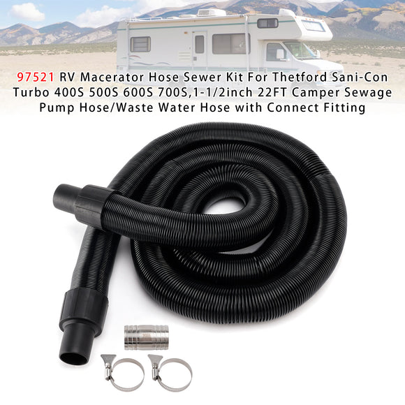 Thetford Sani-Con Turbo 400S 1-1/2inch 22FT 97521 RV Macerator Hose Sewer