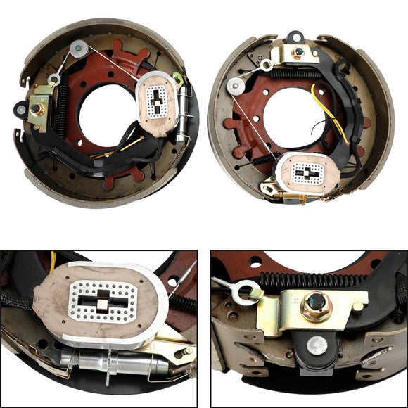 Self-Adjusting 12-1/4" Electric Trailer Brake Kit with Shields - Left/Right Hand for 10K Capacity