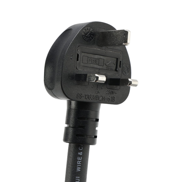Tragbares EV-Ladegerät Typ 2, 10 Meter Kabel, 3-poliger UK-Stecker, 13 A, einstellbar