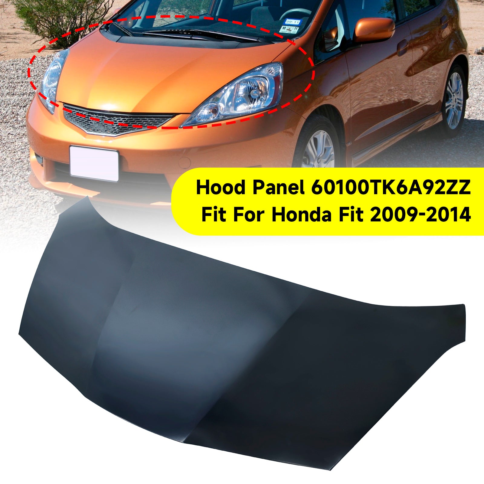 Honda 2009-2014 Hatchback Primed Steel Hood Front Panel 60100TK6A92ZZ HO1230159