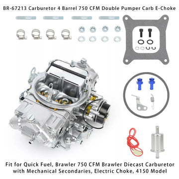 4 Barrel 750 CFM Double Pumper Carb E-Choke  BR-67213 Carburetor - 0