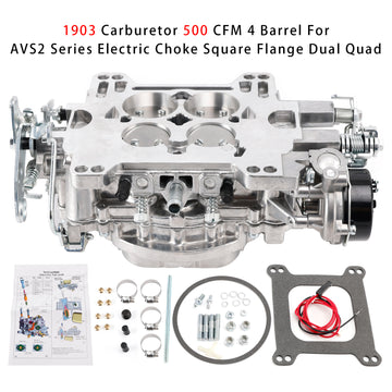 AVS2 Series Electric Choke Square Flange Dual Quad 1903 Carburetor 500 CFM 4 Barrel - 0