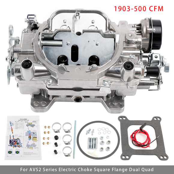 AVS2 Series Electric Choke Square Flange Dual Quad 1903 Carburetor 500 CFM 4 Barrel
