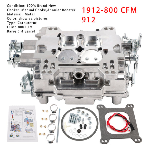 1912 Thunder Series AVS2 800 CFM Carburetor Square Flange 4 Barrels 1912-800