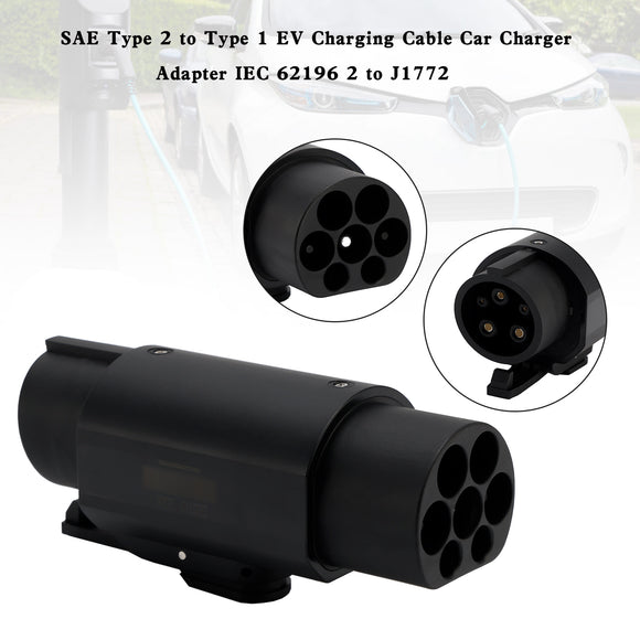 SAE Type 2 to Type 1 EV Charging Cable Car Charger Adapter IEC 62196 2 to J1772