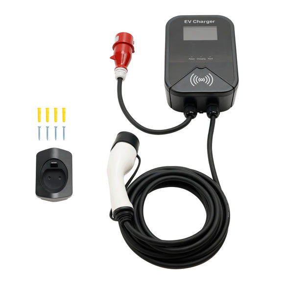 Type 2 EV Charger Station 32A 22KW 3-Phase Wallbox CEE Plug App Control High Efficiency