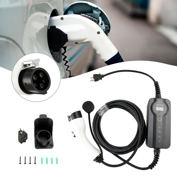 EV J1772 J1772A Ladegerät für Elektroautos für Zuhause, 100–240 V, 16 A, einstellbar, 7 Meter, Level 2