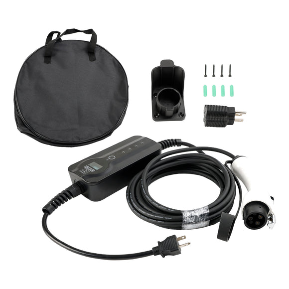 EV J1772 J1772A Ladegerät für Elektroautos für Zuhause, 100–240 V, 16 A, einstellbar, 7 Meter, Level 2