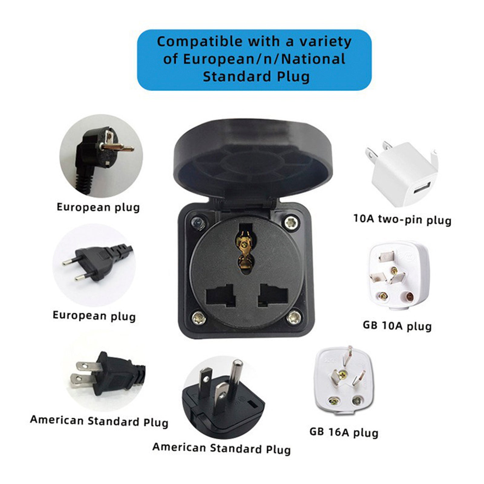 Adaptateur de chargeur EV à décharge V2L Type 2 vers prise Euro, prise EVSE IEC62196 16A