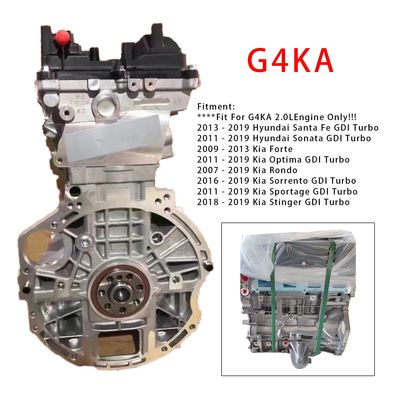 Hyundai Kia Optima Forte Sonata Sorrento Brand New G4KA Engine Assembly 2.0L