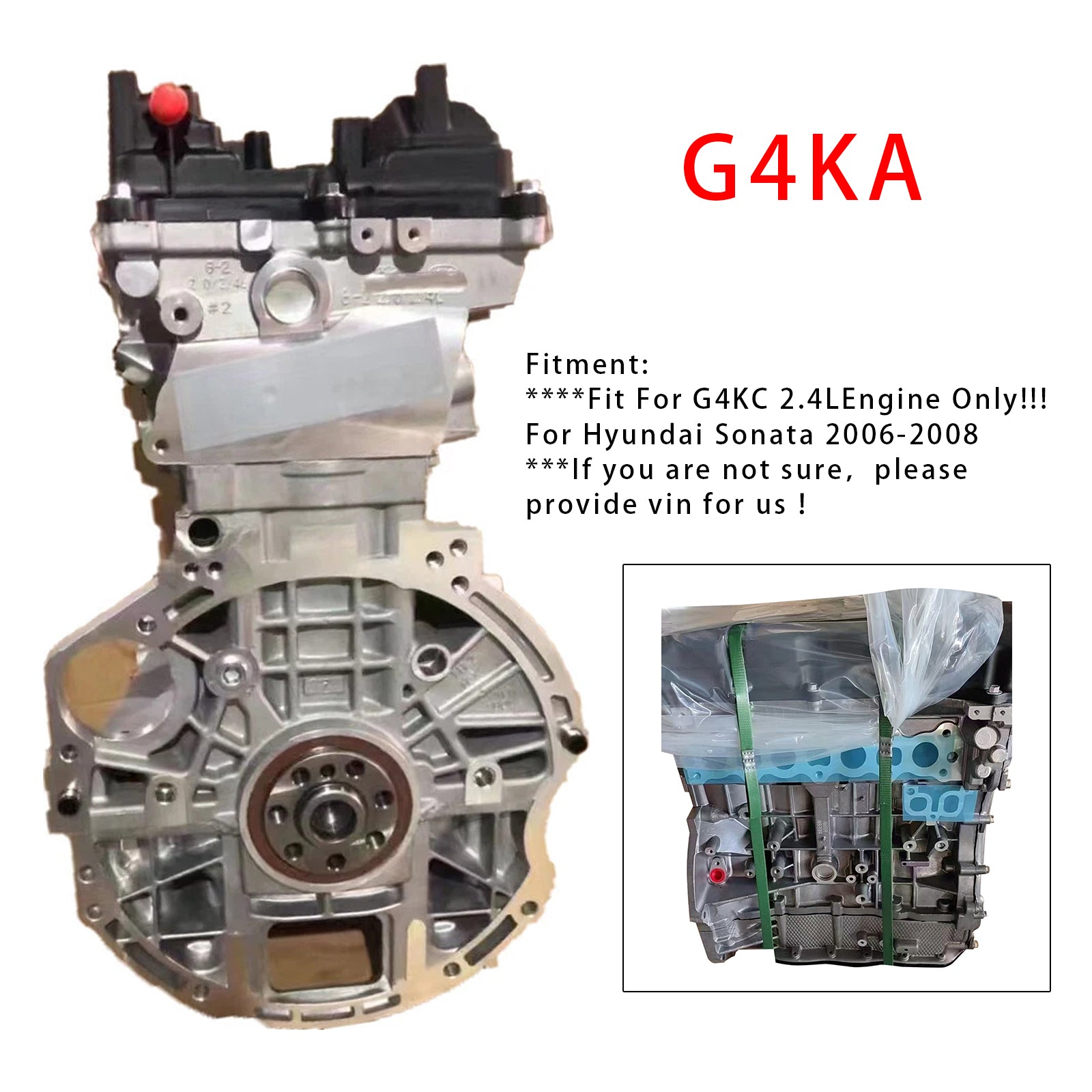 Hyundai Sonata 2006-2008 Brand New G4KC Engine Assembly 2.4L