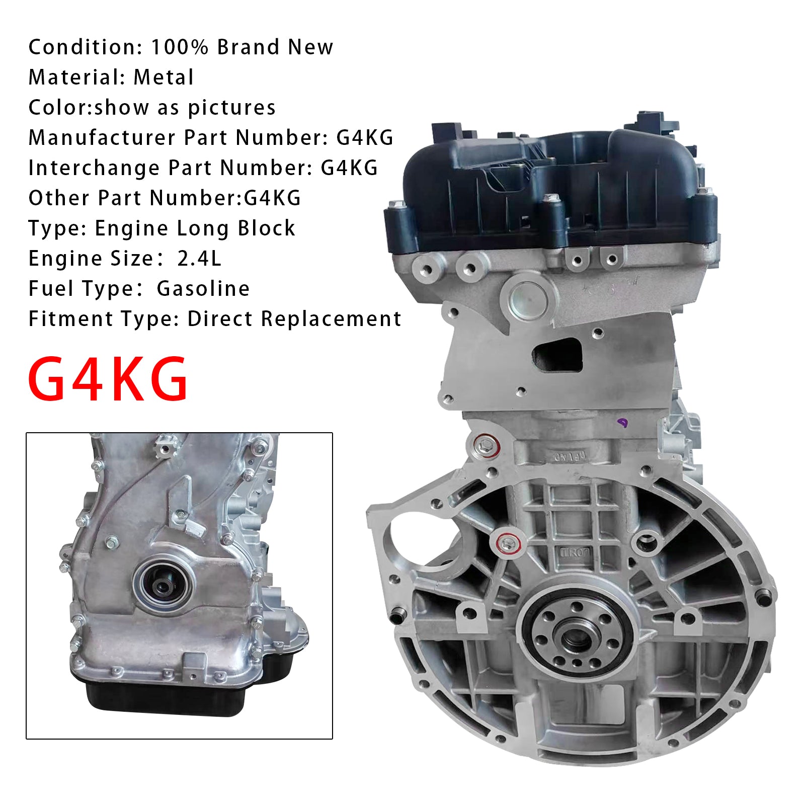 Hyundai Sonata VIII 2.4L Brand New G4KG Long Block Engine Assembly 2.4L