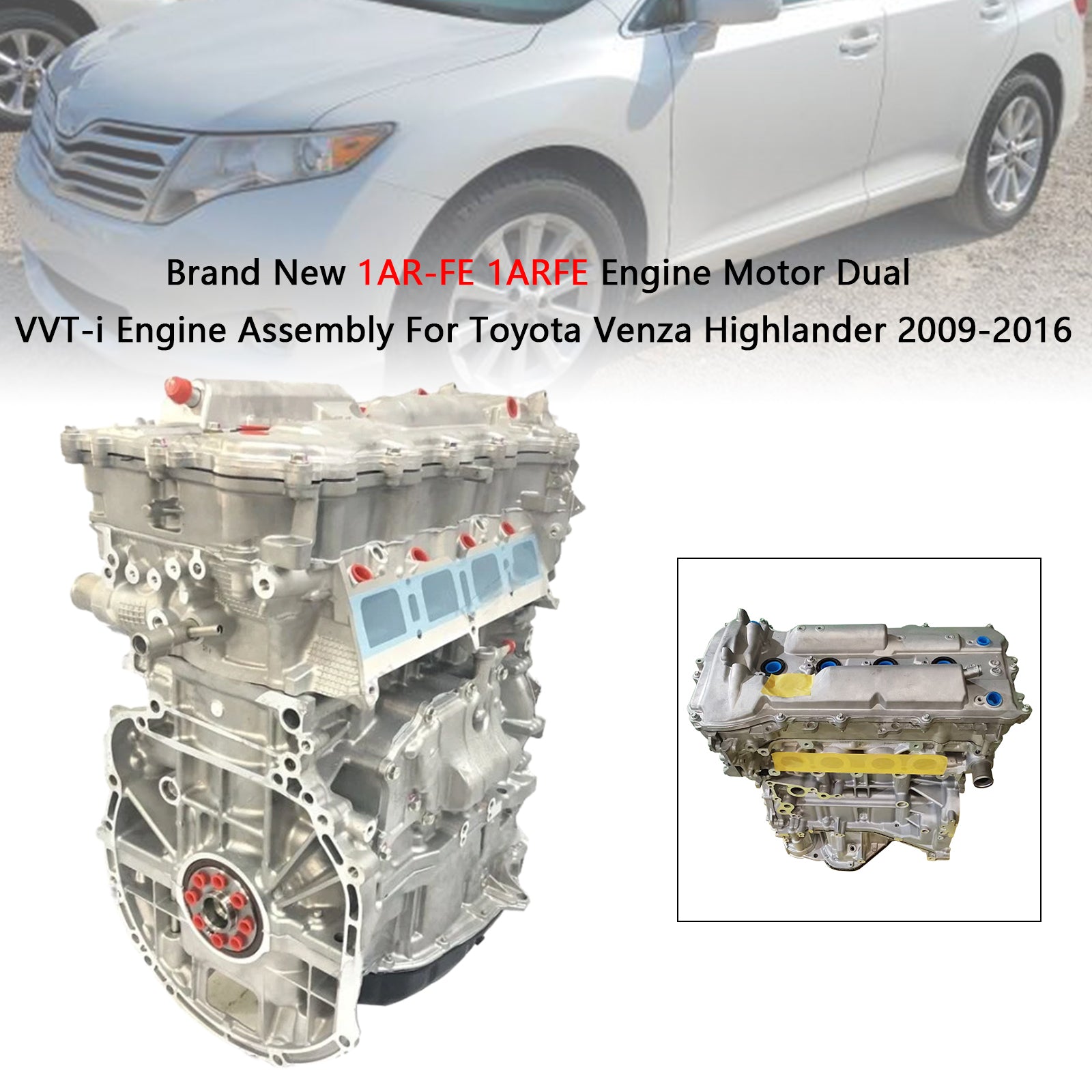 Toyota Venza Highlander 2009-2016 New 1AR-FE 1ARFE Engine Motor Dual VVT-i Engine