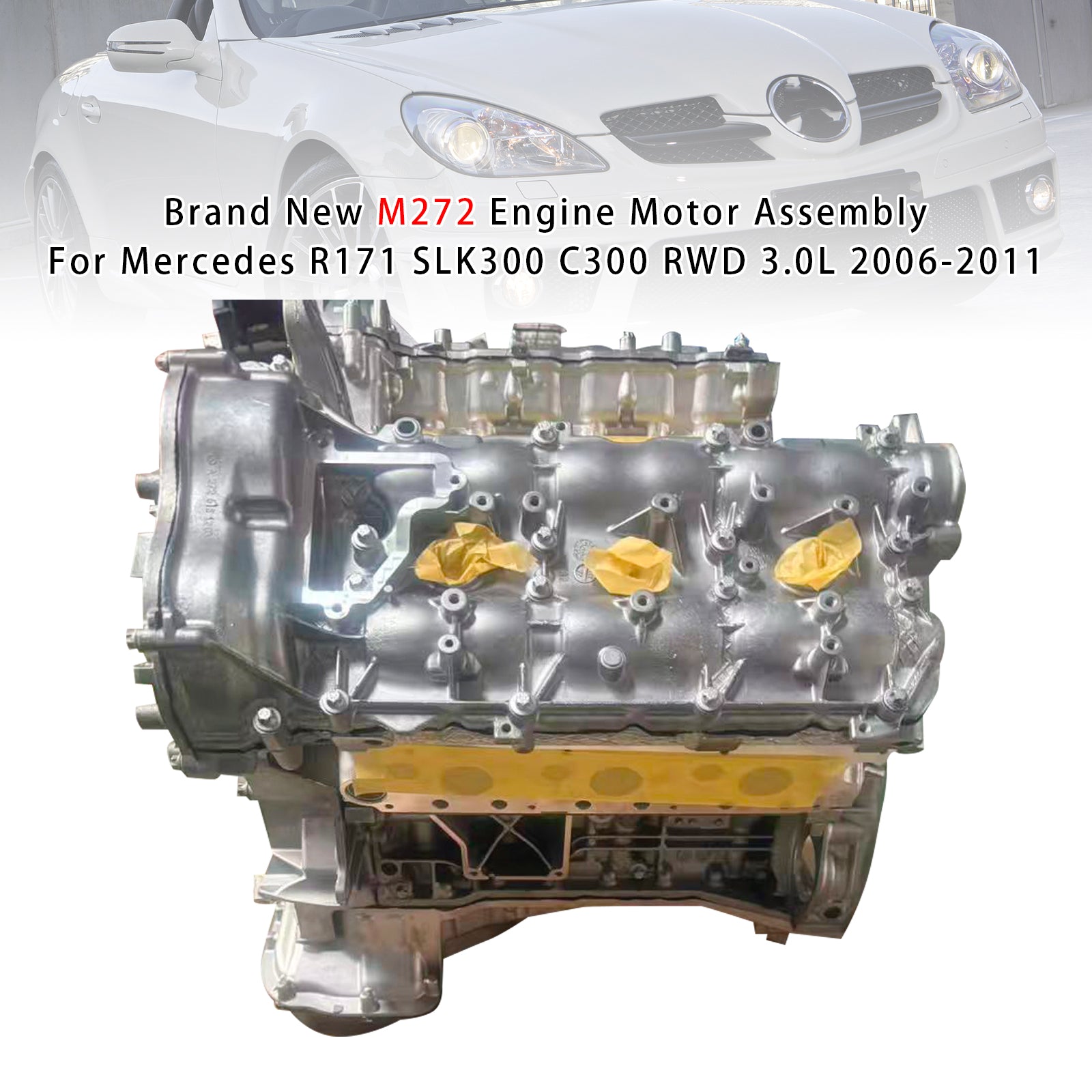 Mercedes R171 SLK300 C300 RWD 3.0L 2006-2011 New M272 Engine Motor Assembly