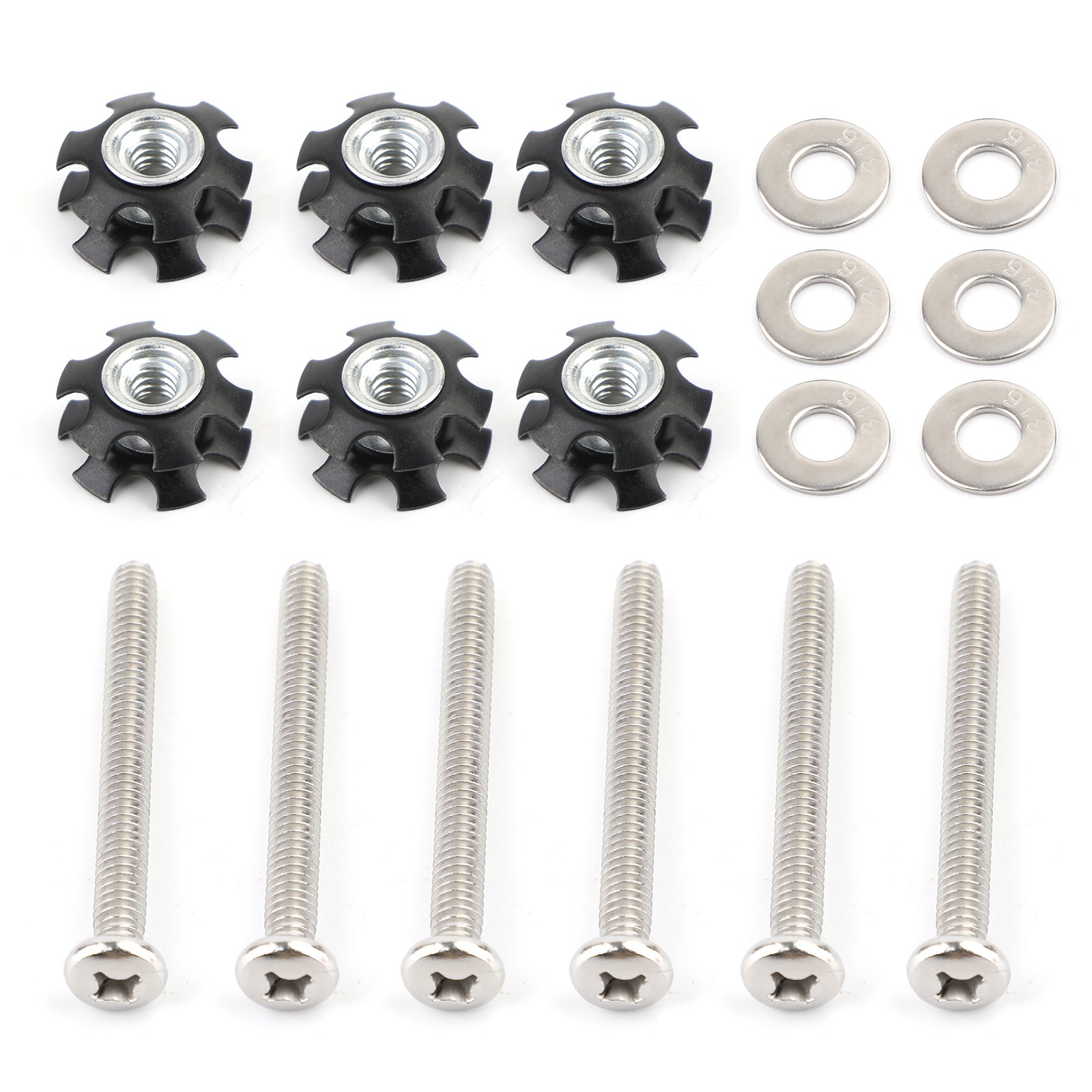 6Pcs Repair Kit Star nuts 1/4-20 screws For 1" OD tube Threadless Forks