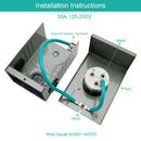 RV 50 Amp Power Inlet Box Outdoor Receptacle with LED Light 3 Prong Locking Plug-3