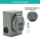 RV 50 Amp Power Inlet Box Outdoor Receptacle with LED Light 3 Prong Locking Plug-4