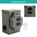 RV 50 Amp Power Inlet Box Outdoor Receptacle with LED Light 3 Prong Locking Plug-14