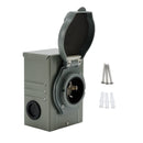 RV 50 Amp Power Inlet Box Outdoor Receptacle with LED Light 3 Prong Locking Plug-1