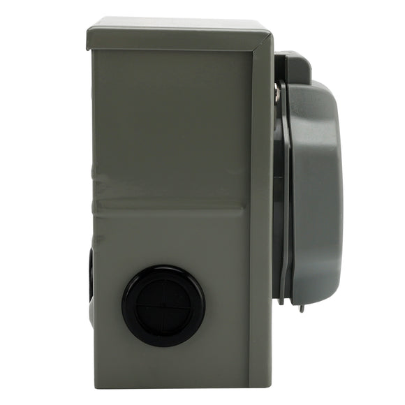 RV 50 Amp Power Inlet Box Outdoor Receptacle with LED Light 3 Prong Locking Plug
