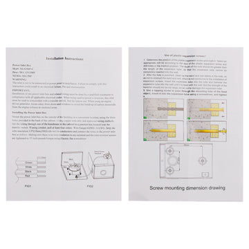 RV 50 Amp Power Inlet Box Outdoor Receptacle with LED Light 3 Prong Locking Plug - 0