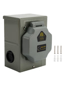 RV 50 Amp Power Inlet Box Outdoor Receptacle with LED Light 3 Prong Locking Plug-8