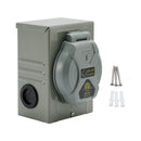 RV 50 Amp Power Inlet Box Outdoor Receptacle with LED Light 3 Prong Locking Plug-16